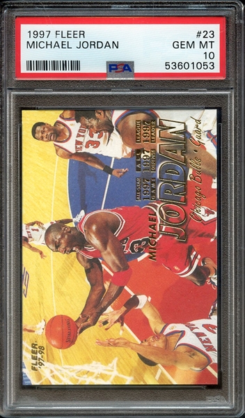 1997 FLEER 23 MICHAEL JORDAN PSA GEM MT 10