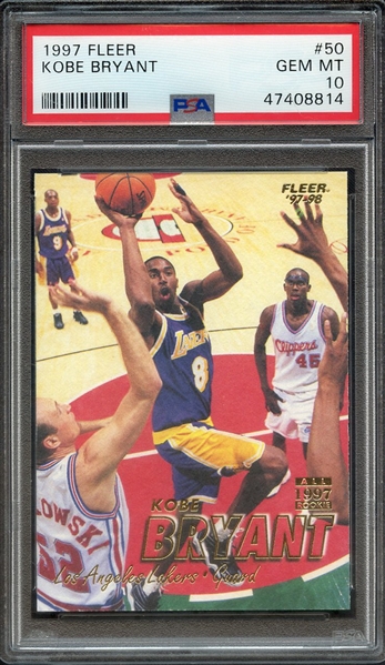 1997 FLEER 50 KOBE BRYANT PSA GEM MT 10