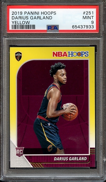 2019 PANINI HOOPS 251 DARIUS GARLAND YELLOW PSA MINT 9