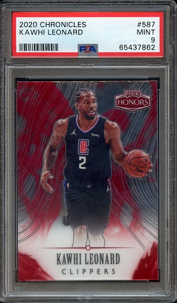 2020 PANINI CHRONICLES 587 KAWHI LEONARD PSA MINT 9