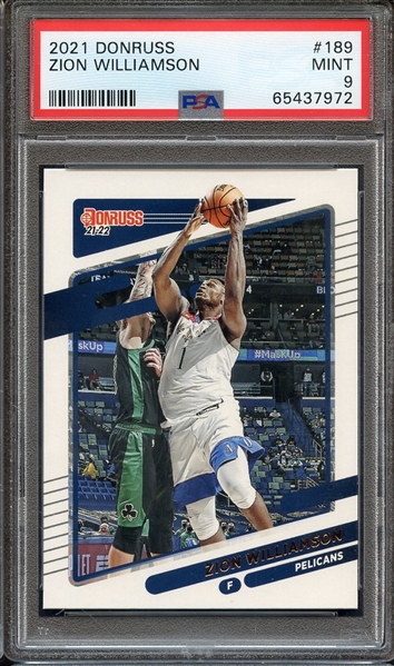 2021 PANINI DONRUSS 189 ZION WILLIAMSON PSA MINT 9