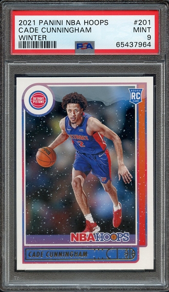 2021 PANINI NBA HOOPS 201 CADE CUNNINGHAM WINTER PSA MINT 9