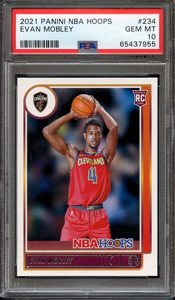 2021 PANINI NBA HOOPS 234 EVAN MOBLEY PSA GEM MT 10