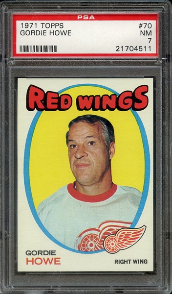 1971 TOPPS 70 GORDIE HOWE PSA NM 7