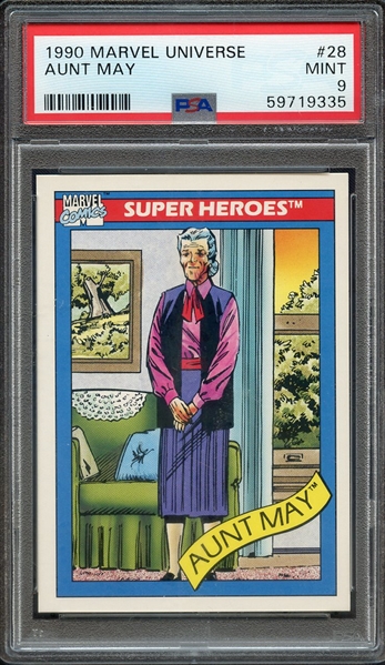 1990 MARVEL UNIVERSE 28 AUNT MAY PSA MINT 9