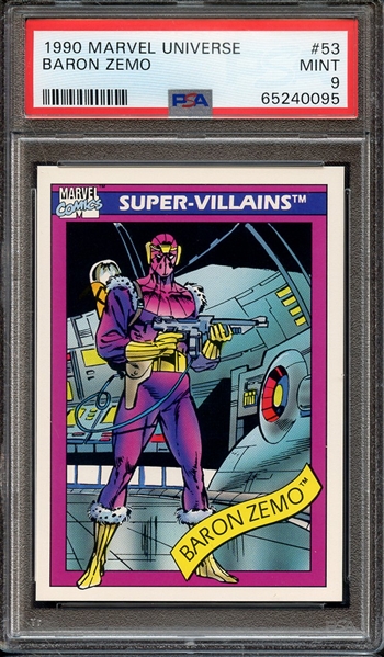 1990 MARVEL UNIVERSE 53 BARON ZEMO PSA MINT 9