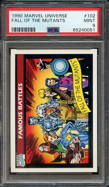 1990 MARVEL UNIVERSE 102 FALL OF THE MUTANTS PSA MINT 9