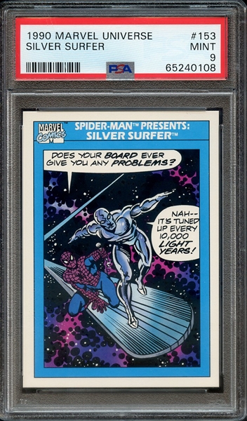 1990 MARVEL UNIVERSE 153 SILVER SURFER PSA MINT 9