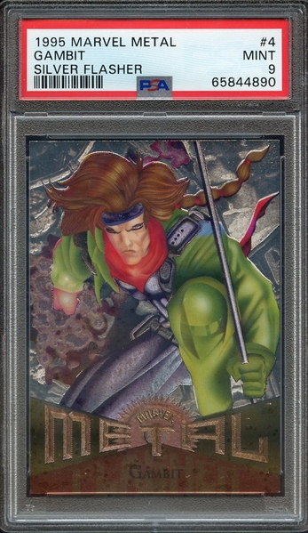 1995 MARVEL METAL 4 GAMBIT SILVER FLASHER PSA MINT 9