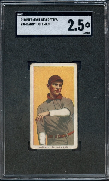 1910 PIEDMONT CIGARETTES T206 DANNY HOFFMAN SGC GOOD+ 2.5