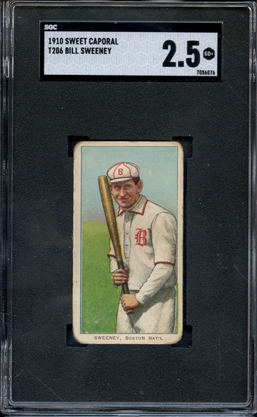 1910 PIEDMONT CIGARETTES T206 BILL SWEENEY SGC GOOD+ 2.5