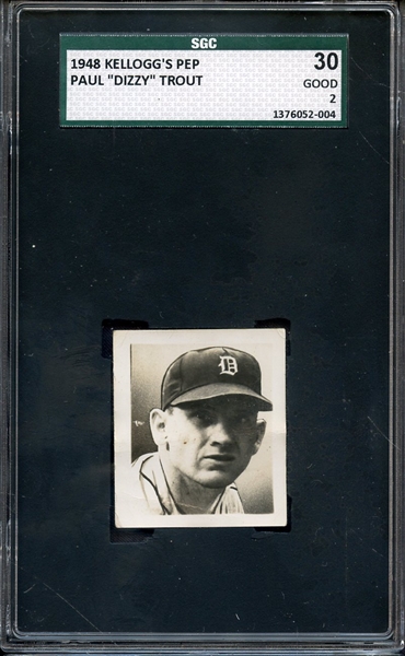 1948 KELLOGG'S PEP PAUL DIZZY TROUT SC GOOD 30 / 2