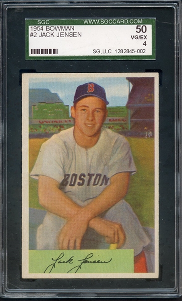 1954 BOWMAN 2 JACK JENSEN SGC VG/EX 50 / 4