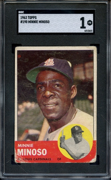 1963 TOPPS 190 MINNIE MINOSO SGC POOR 1