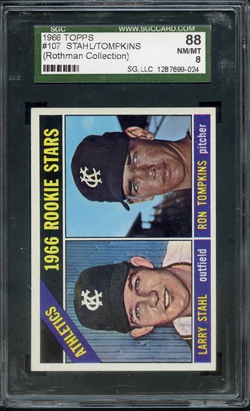 1966 TOPPS 107 STAHL TOMPKINS SGC NM/MT 88 / 8