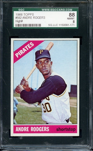 1966 TOPPS 592 ANDRE ROGERS SGC NM/MT 88 / 8