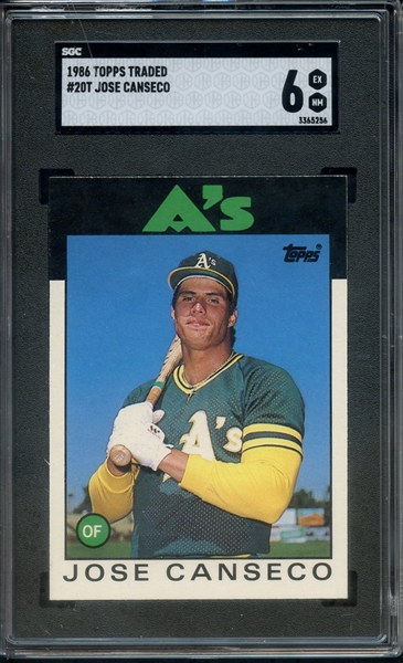 1986 TOPPS TRADED 20T JOSE CANSECO SGC EX-MT 6