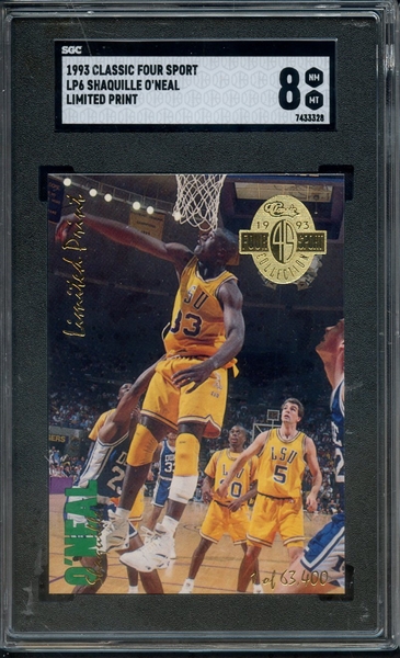 1993 CLASSIC FOUR SPORT LIMITED PRINT LP6 SHAQUILLE O'NEAL SGC NM-MT 8