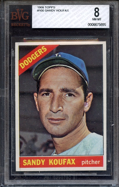 1966 TOPPS 100 SANDY KOUFAX BVG NM-MT 8