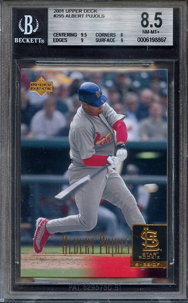 2001 UPPER DECK 295 ALBERT PUJOLS BGS NM-MT+ 8.5