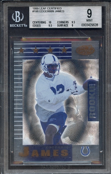 1999 LEAF CERTIFIED 198 EDGERRIN JAMES BGS MINT 9