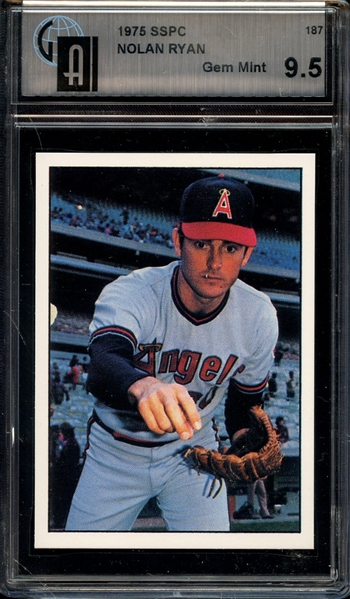 1975 SSPC 187 NOLAN RYAN GAI GEM MINT 9.5