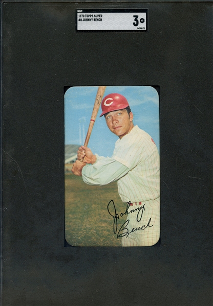 1970 TOPPS SUPER 8 JOHNNY BENCH SGC VG 3