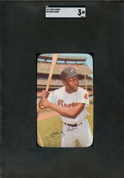 1971 TOPPS SUPER 44 HANK AARON SGC VG 3