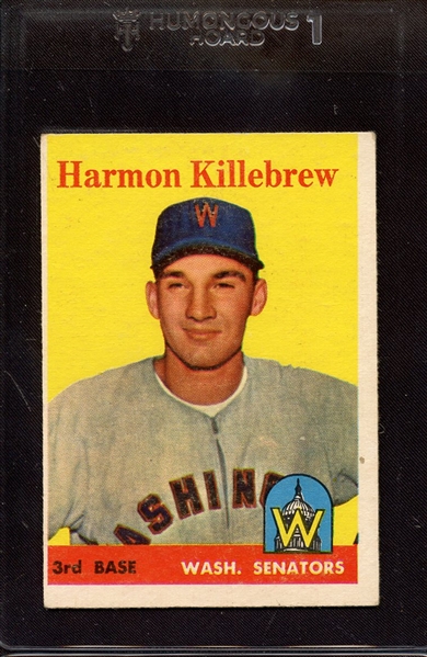 1958 TOPPS 288 HARMON KILLEBREW VG-EX (MISCUT)