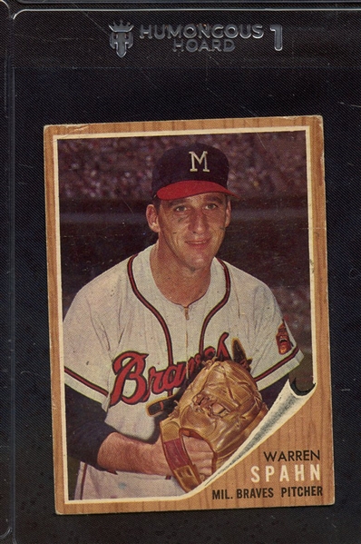 1962 TOPPS 100 WARREN SPAHN GOOD