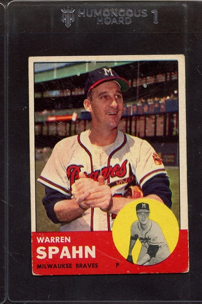 1963 TOPPS 320 WARREN SPAHN GOOD