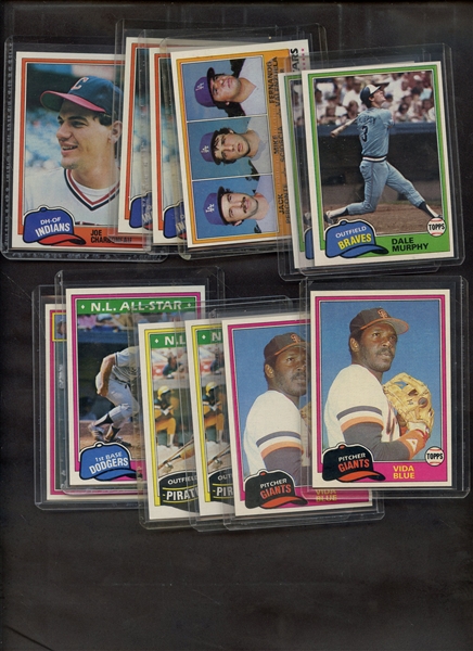 (12) 1981 TOPPS SUPER STAR AND ROOKIE LOT NM TO NM-MT