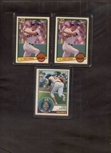 (3) 1983 ROOKIE LOT W/2 WADE BOGGS & TONY GWYNN (OPC) NM TO NM-MT