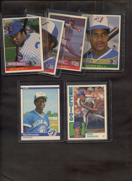 (6) 1984 DONRUSS FLEER TOPPS ROOKIE LOT W/ JOE CARTER NM TO NM-MT