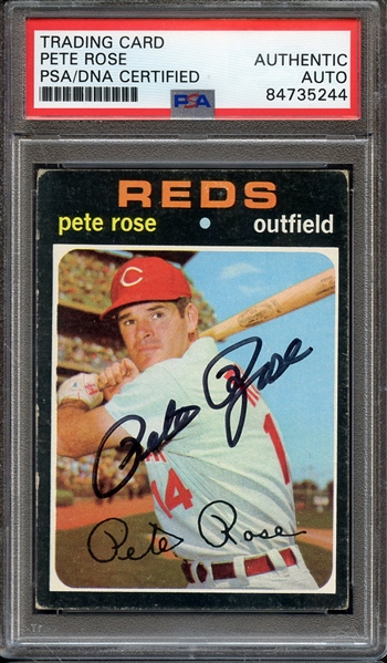 1971 TOPPS 100 SIGNED PETE ROSE PSA/DNA AUTO AUTHENTIC