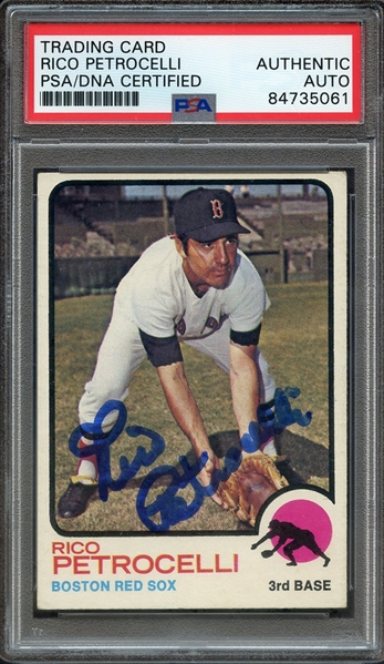 1973 TOPPS 365 SIGNED RICO PETROCELLI PSA/DNA AUTO AUTHENTIC