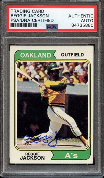 1974 TOPPS 130 SIGNED REGGIE JACKSON PSA/DNA AUTO AUTHENTIC