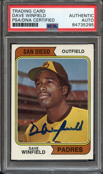 1974 TOPPS 456 SIGNED DAVE WINFIELD PSA/DNA AUTO AUTHENTIC