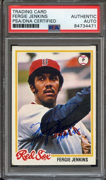 1978 TOPPS 720 SIGNED FERGIE JENKINS W/HOF 91 PSA/DNA AUTO AUTHENTIC