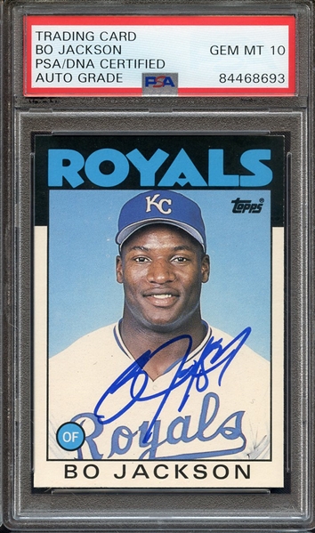 1986 TOPPS TRADED 50T SIGNED BO JACKSON PSA/DNA AUTO 10