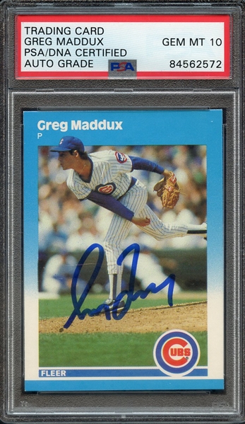 1987 FLEER UDPATE U68 SIGNED GREG MADDUX PSA/DNA AUTO 10