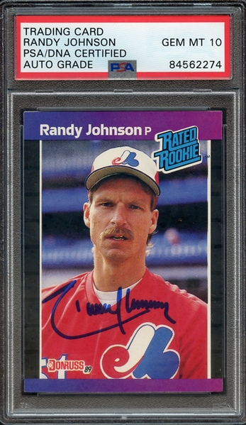 1989 DONRUSS 42 SIGNED RANDY JOHNSON PSA/DNA AUTO 10