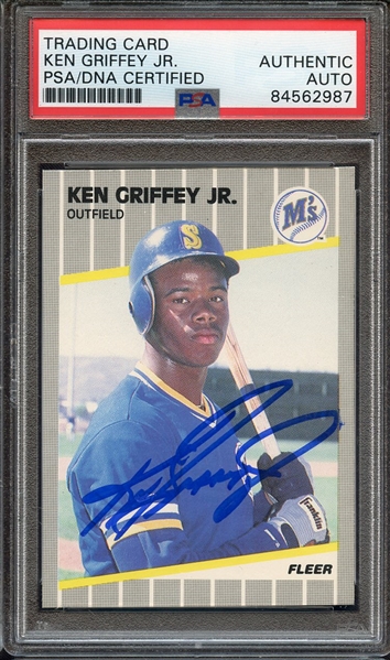 1989 FLEER 548 SIGNED KEN GRIFFEY JR PSA/DNA AUTO AUTHENTIC