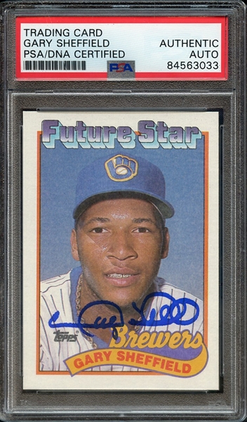 1989 TOPPS 343 SIGNED GARY SHEFFIELD PSA/DNA AUTO AUTHENTIC