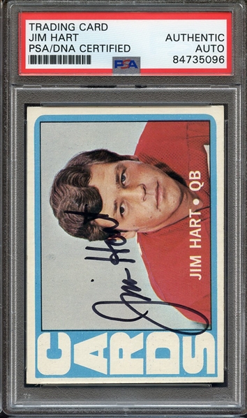 1972 TOPPS 88 SIGNED JIM HART PSA/DNA AUTO AUTHENTIC