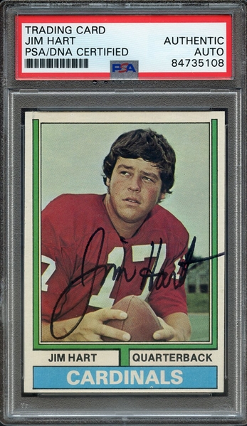 1974 TOPPS 395 SIGNED JIM HART PSA/DNA AUTO AUTHENTIC