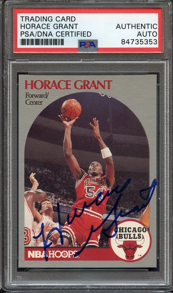 1990 HOOPS 63 SIGNED HORACE GRANT PSA/DNA AUTO AUTHENTIC