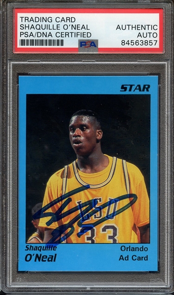 1992 STAR PROMO SIGNED SHAQUILLE O'NEAL PSA/DNA AUTO AUTHENTIC