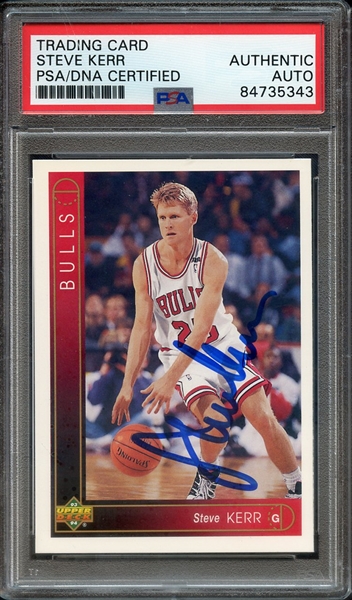 1993 UPPER DECK 324 SINGED STEVE KERR PSA/DNA AUTO AUTHENTIC