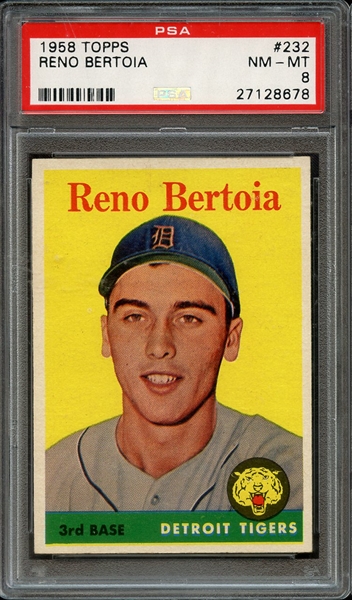 1958 TOPPS 232 RENO BERTOIA PSA NM-MT 8